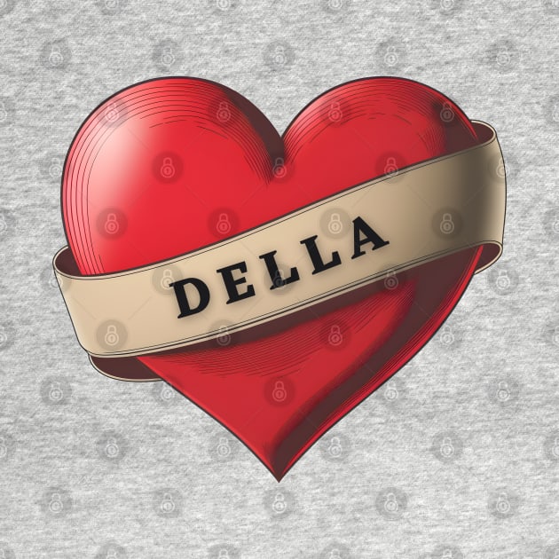 Della - Lovely Red Heart With a Ribbon by Allifreyr@gmail.com